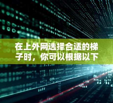 在上外网选择合适的梯子时，你可以根据以下因素进行权衡