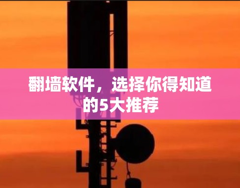 翻墙软件，选择你得知道的5大推荐