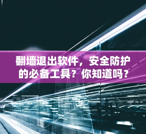 翻墙退出软件，安全防护的必备工具？你知道吗？